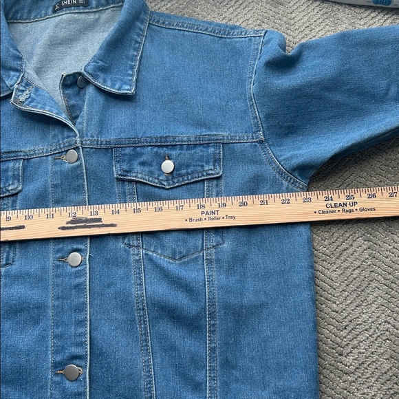 Shein Jean Jacket Denim Size L Not Your Girl Boom Boom Comic Pop Cotton/Poly - Picture 12 of 12